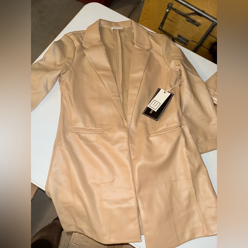 Tan Women's Long Blazer